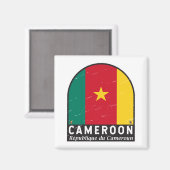 カメルーン国旗のエンブレム動揺してヴィンテージ マグネット (正面/裏面)