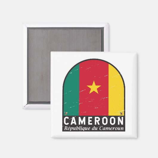 カメルーン国旗のエンブレム動揺してヴィンテージ マグネット (正面/裏面)