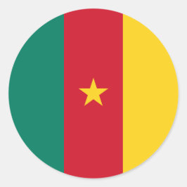 カメルーン国旗のシール ラウンドシール
