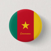 カメルーン国旗のボタン、愛国的なカメルーン国旗のファッション 缶バッジ (正面)