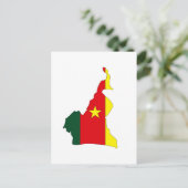 カメルーン国旗の地図 ポストカード (スタンド正面)