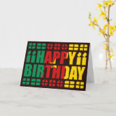 カメルーン国旗の誕生日カード カード (黄色い花)