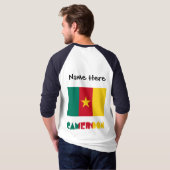 カメルーン国旗の黒の個人設定 Tシャツ (裏面フル)