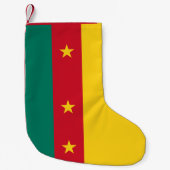 カメルーン国旗を持つクリスマスストッキング スモールクリスマスストッキング (正面)