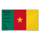 カメルーン国旗を持つ名刺マグネット マグネット名刺 (正面)