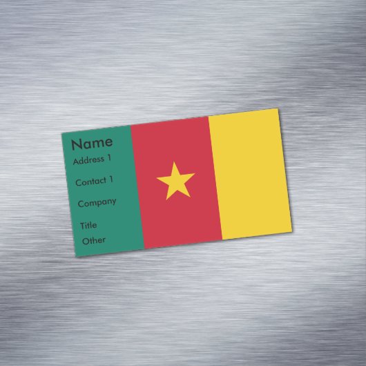 カメルーン国旗を持つ名刺マグネット マグネット名刺 (インサイチュ)