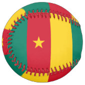 カメルーン国旗を持つ愛国的なソフトボール ソフトボール (正面左)