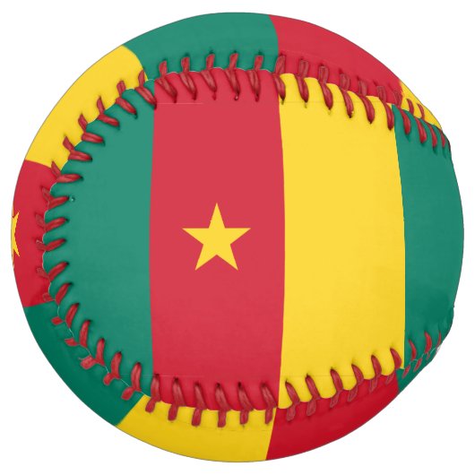カメルーン国旗を持つ愛国的なソフトボール ソフトボール (正面左)