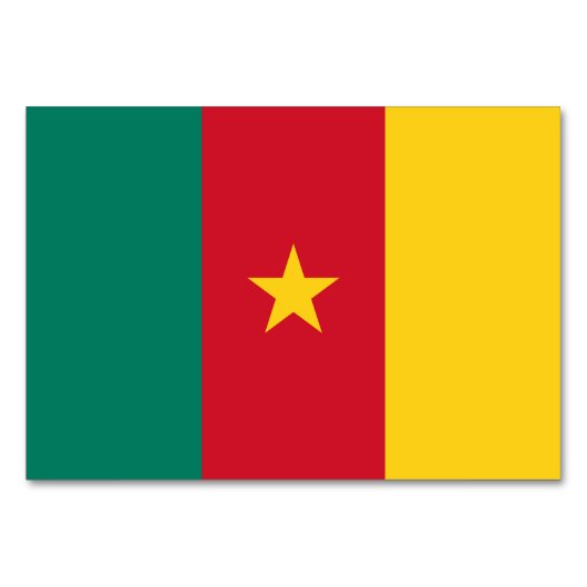 カメルーン国旗を持つ愛国的なテーブルカード テーブルナンバー (正面)