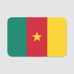 カメルーン国旗を持つ愛国的な名前タグ 名札