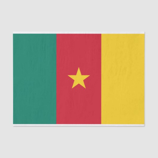 カメルーン国旗を持つ愛国的ティッシュペーパー 薄葉紙 (正面)