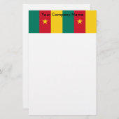 カメルーン国旗を持つ文房具 便箋 (正面/裏面)