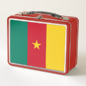 カメルーン国旗を持つ金属製ステンレス弁当箱 メタルランチボックス (正面)