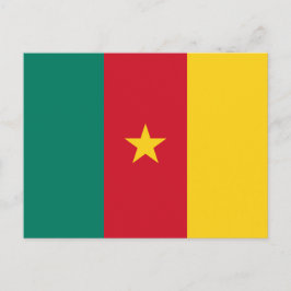 カメルーン国旗を掲げたはがき ポストカード