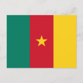カメルーン国旗を掲げたはがき ポストカード (正面)