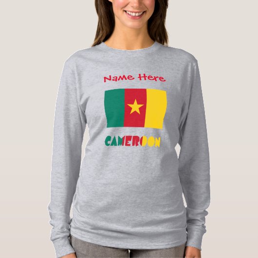 カメルーン国旗パーソナライズされた赤 Tシャツ (正面)
