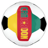 カメルーン国旗緑の赤い黄色の三色愛国  サッカーボール (回転)