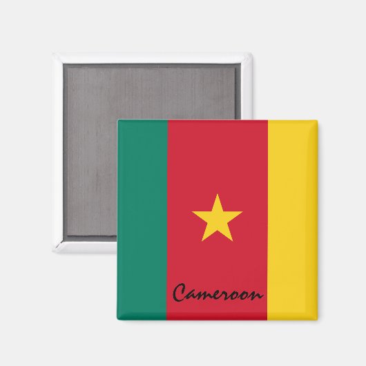 カメルーン国旗&アフリカの休日/スポーツファン マグネット (正面/裏面)