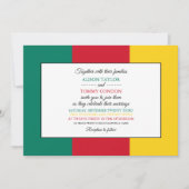 カメルーン国旗、カメルーン結婚国旗 招待状 (正面)