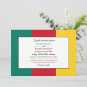 カメルーン国旗、カメルーン結婚国旗 招待状 (スタンド正面)