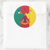 カメルーン国旗・コート・オブ・アームズ、カメルーン国旗 ラウンドシール (バッグ)