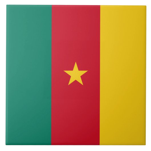 カメルーン国旗 タイル (正面)