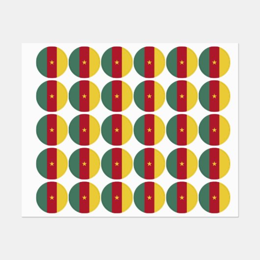 カメルーン国旗 ラベル (シート)