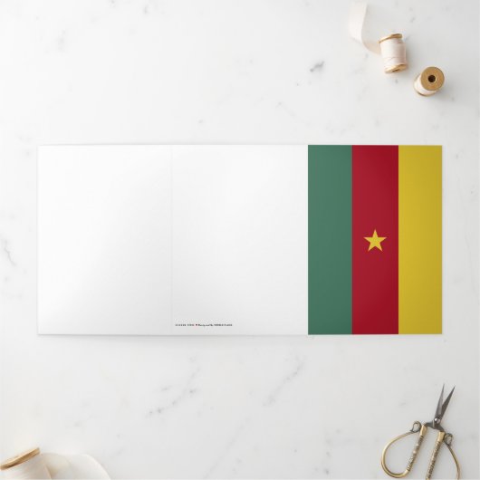 カメルーン国旗 三つ折りカード (外部)