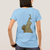 カメルーン国旗xマップTシャツ Tシャツ (裏面)