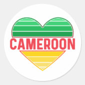 カメルーン大好き，カメルーンハート ラウンドシール (正面)