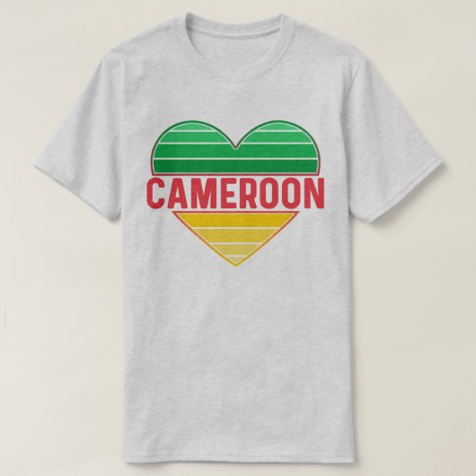 カメルーン大好き，カメルーンハート Tシャツ (デザイン正面)
