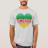 カメルーン大好き，カメルーンハート Tシャツ (正面)