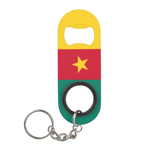 カメルーン愛国国旗 キーホルダー栓抜き (正面)