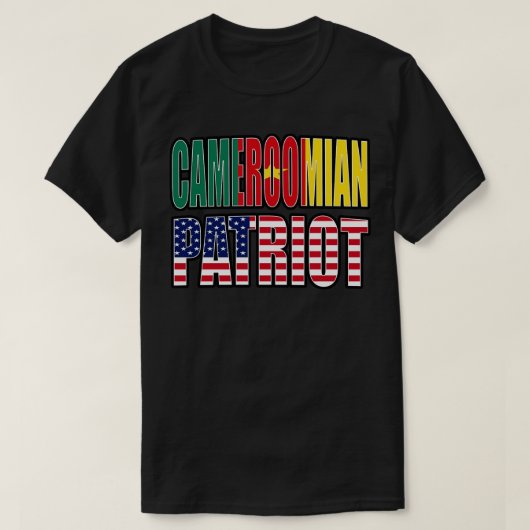 カメルーン系アメリカ人パトリオプライド伝統国旗G Tシャツ (デザイン正面)