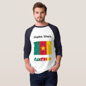 カメルーン カメルーン国旗 ブラック 個人用化 Tシャツ (正面フル)