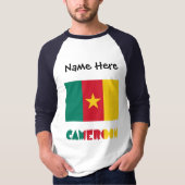 カメルーン カメルーン国旗 ブラック 個人用化 Tシャツ (正面)