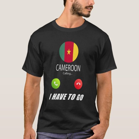 カメルーン フラグ お土産 カメルーンが呼んでいる Tシャツ (正面)