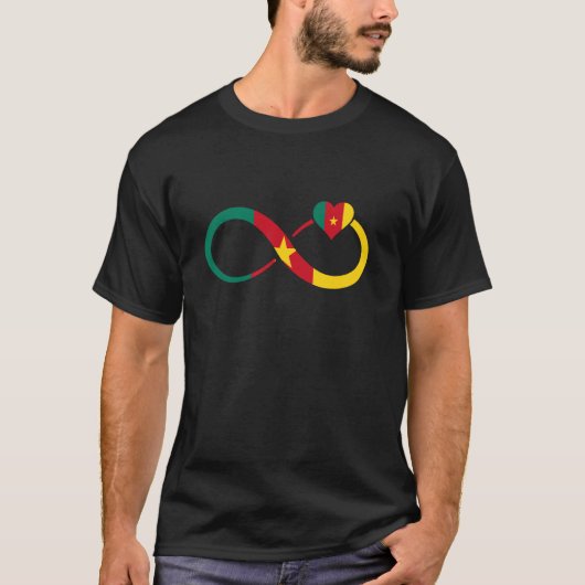 カメルーン 無限 ハート カメルーンの誇り カメルーン Tシャツ (正面)