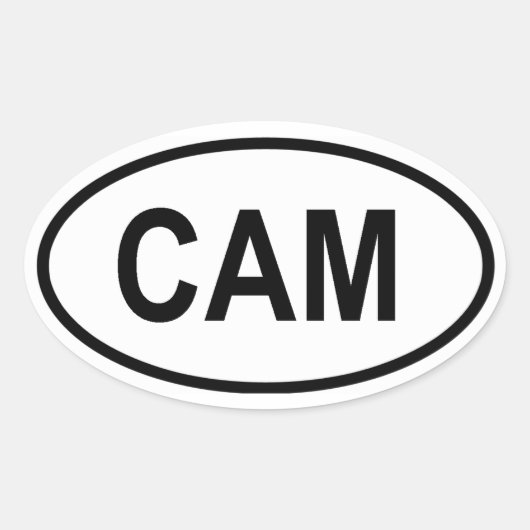 カメルーン「CAM」 楕円形シール (正面)