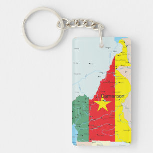 カメルーンKeychainの地図 キーホルダー
