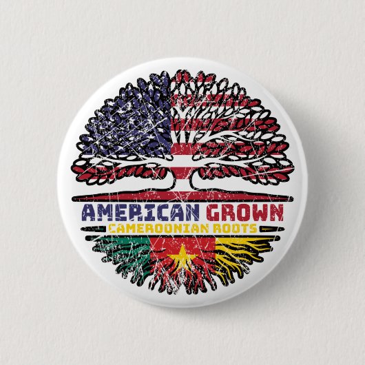 カメルーンUSアメリカ合衆国統一された州 缶バッジ (正面)