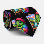 カメレおもしろいオンズ絵を描油キャンバス ネクタイ (ロール)