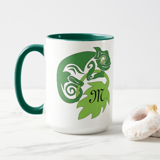 カメレお洒落オン登山オンホップスモノグラム マグカップ (ドーナツ付き)