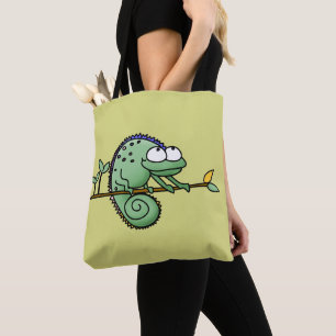 カメレオンおもしろいかわいい トートバッグ