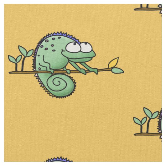 カメレオンおもしろいかわいい ファブリック (クローズアップ)