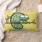 カメレオンおもしろいかわいい ランバークッション (ブランケット)