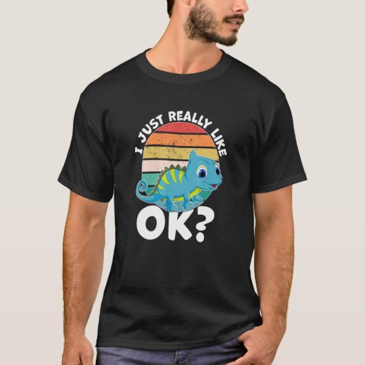 カメレオンとかトカゲとか爬虫類が好き Tシャツ (正面)