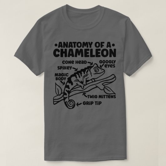 カメレオンのカメレオン構造 Tシャツ (デザイン正面)