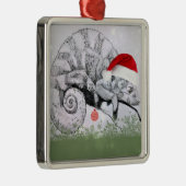 カメレオンのクリスマス メタルオーナメント (右)