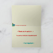 カメレオンのサンキューカードを感謝していしています サンキューカード (内部)